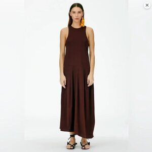 Tibi T-Shirt Sleeveless Dress Brown